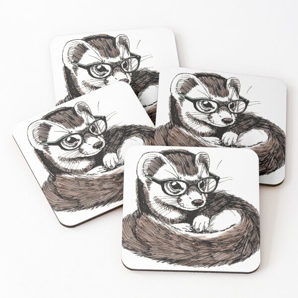Item preview, Stoat in Glasses designed and sold by Scribbles & Doodles by Jinx.