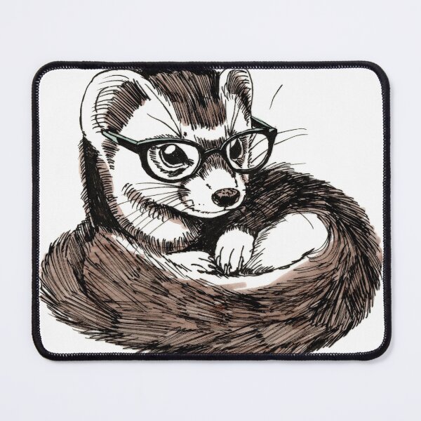 Item preview, Stoat in Glasses designed and sold by Scribbles & Doodles by Jinx.