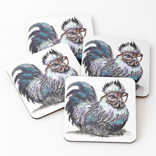 Aperçu de l'œuvre Poulet dans des verres 2 créée et vendue par Scribbles & Doodles by Jinx.