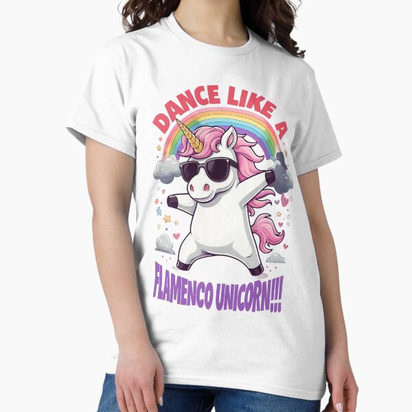 Vista previa del artículo con la obra «Baila como un unicornio flamenco», diseñado y vendido por JonysCreativeDesigns.