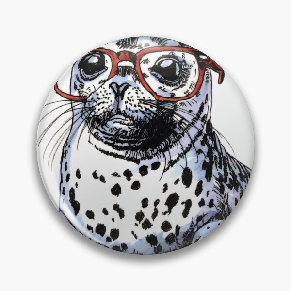 Item preview, Hawaiian Monk Seal in Glasses 2 designed and sold by Scribbles & Doodles by Jinx.