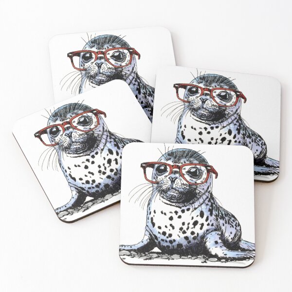 Item preview, Hawaiian Monk Seal in Glasses 2 designed and sold by Scribbles & Doodles by Jinx.