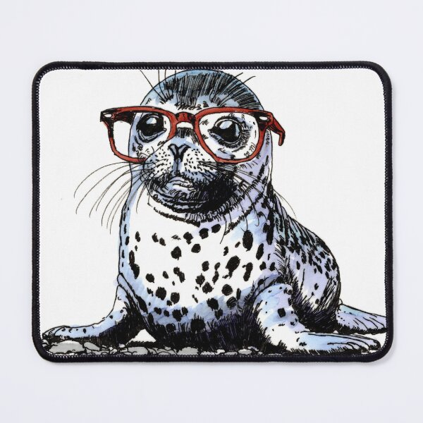 Item preview, Hawaiian Monk Seal in Glasses 2 designed and sold by Scribbles & Doodles by Jinx.