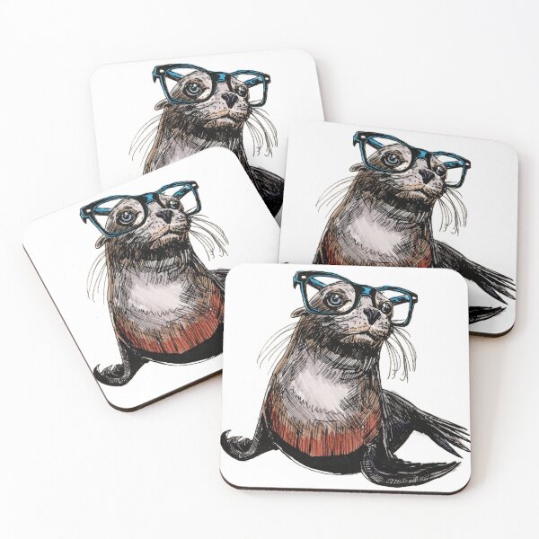 Item preview, Sea Lion in Glasses 2 designed and sold by Scribbles & Doodles by Jinx.
