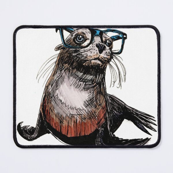 Item preview, Sea Lion in Glasses 2 designed and sold by Scribbles & Doodles by Jinx.