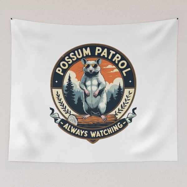 Item preview, Possum Patrol Always Watching T-Shirt, Funny Possum Graphic Tee, Cute Animal T-Shirt, Forest Adventure Shirt, Unique Gift for Animal Lovers designed and sold by fenrirwulf68.