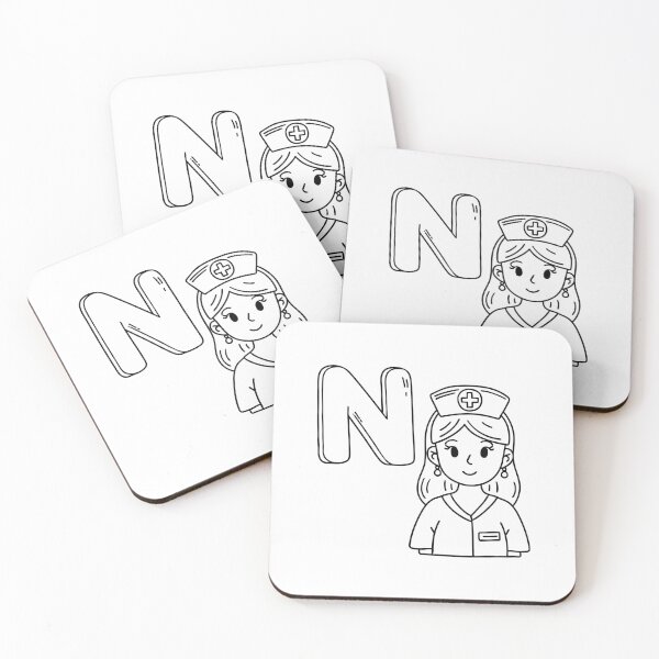 Item preview, An Illustrations of Nurse beside a letter N designed and sold by rasagamastore.