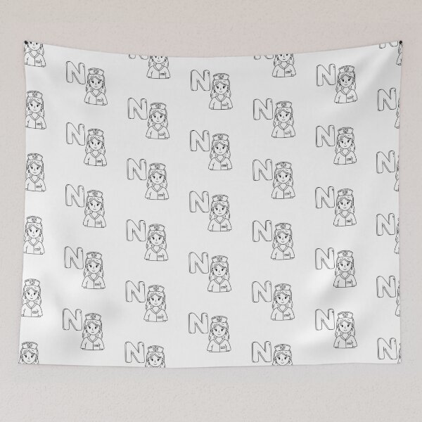 Item preview, An Illustrations of Nurse beside a letter N designed and sold by rasagamastore.