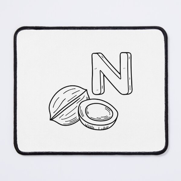 Item preview, An Illustrations of Nut beside a letter N designed and sold by rasagamastore.