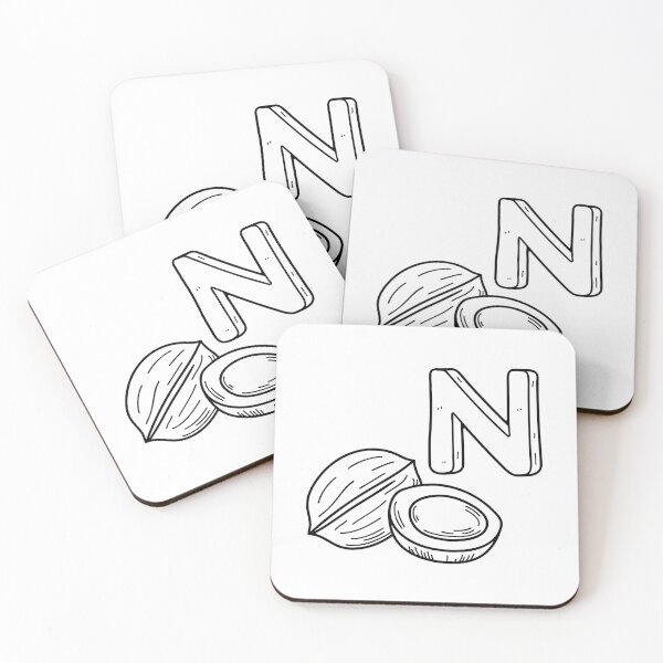 Item preview, An Illustrations of Nut beside a letter N designed and sold by rasagamastore.