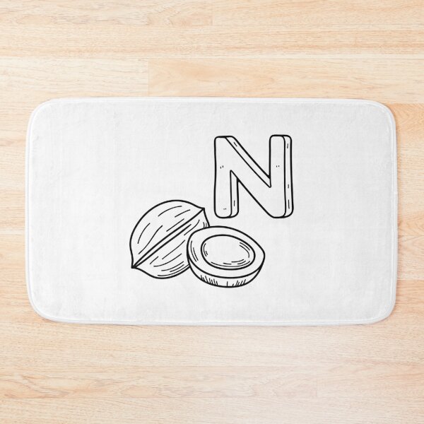 Item preview, An Illustrations of Nut beside a letter N designed and sold by rasagamastore.