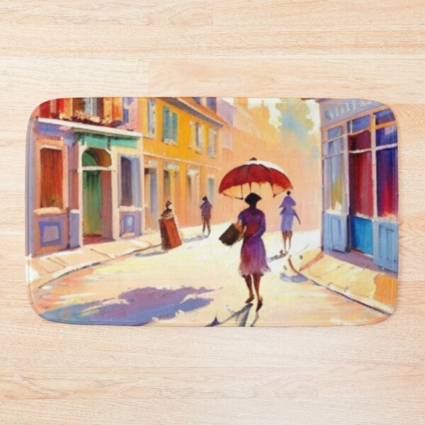Item preview, Lovely Lose painting (AI generated) of a Rainy walk through charming shops designed and sold by shakespeare1212.