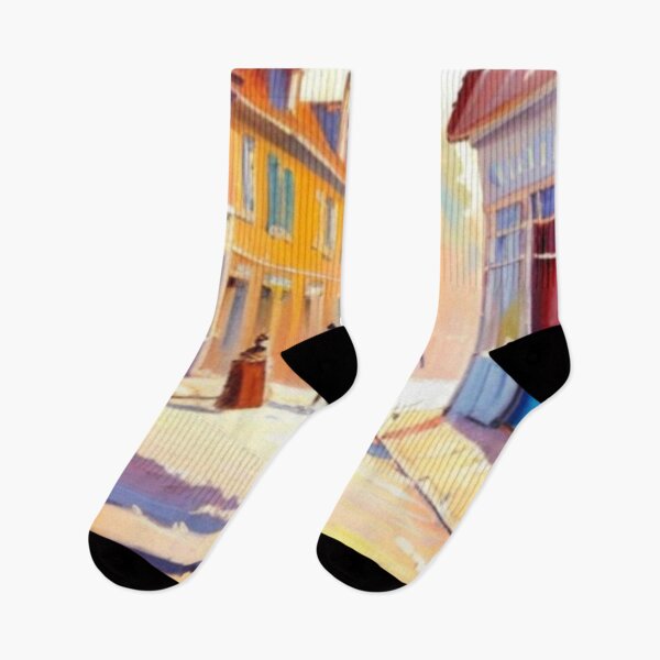 Item preview, Lovely Lose painting (AI generated) of a Rainy walk through charming shops designed and sold by shakespeare1212.