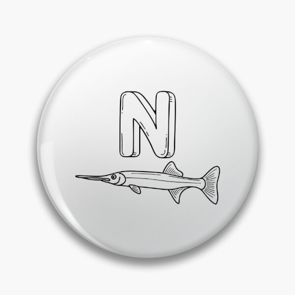 Item preview, An Illustrations of Needlefish beside a letter N designed and sold by rasagamastore.