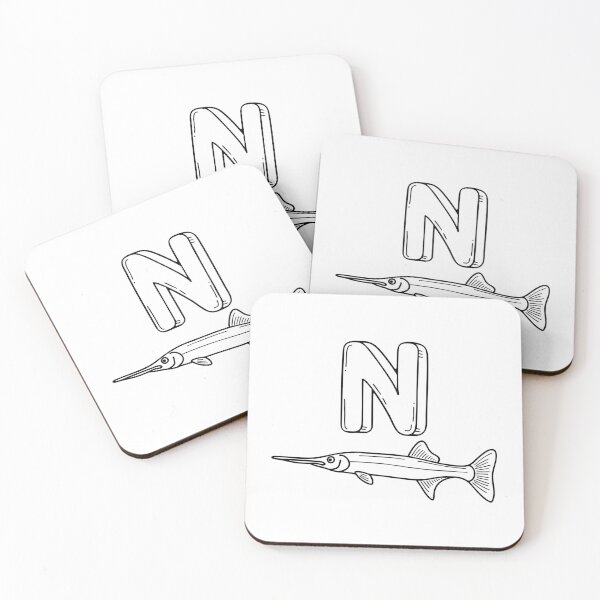 Item preview, An Illustrations of Needlefish beside a letter N designed and sold by rasagamastore.