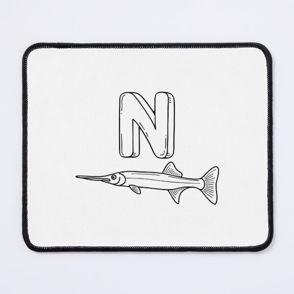 Item preview, An Illustrations of Needlefish beside a letter N designed and sold by rasagamastore.