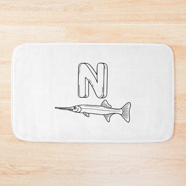 Item preview, An Illustrations of Needlefish beside a letter N designed and sold by rasagamastore.