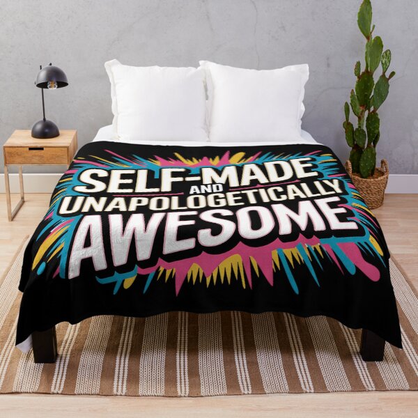 Item preview, Self-Made and Unapologetically Awesome Motivational Quote designed and sold by Bliss Find And Design.
