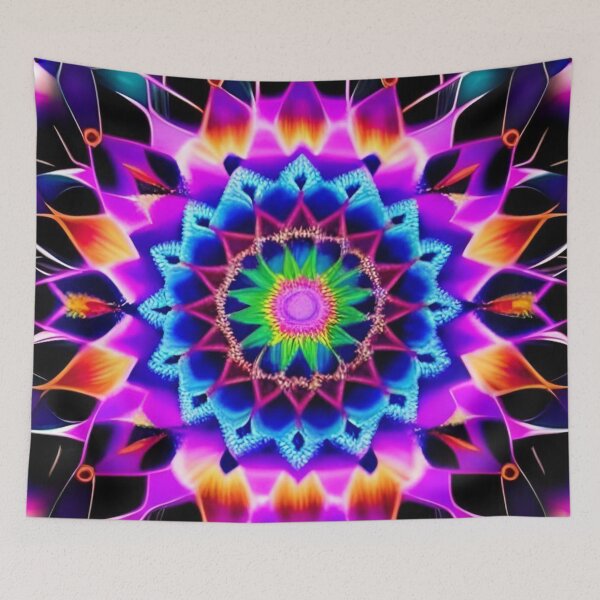 Item preview, Rainbow Mandala On Black designed and sold by Daemolitia Designs.