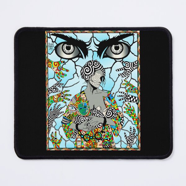 Item preview, Broken Smile – Surreal Psychedelic Art Depicting Struggle, Hope, and Feminine Strength designed and sold by DrawHandArt.