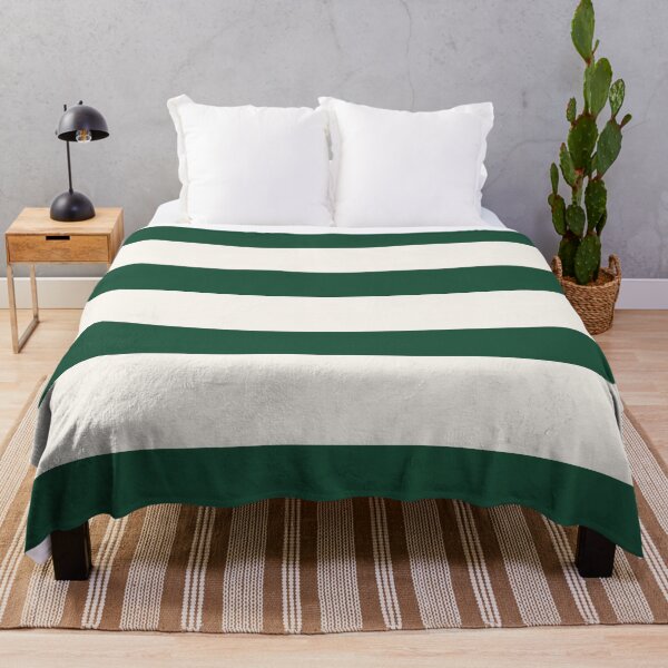 Item preview, Luxe Organic Stripes – Linen White & Dark Emerald Botanical-Inspired designed and sold by The Cozy Stripe | Modern Textile Stories.