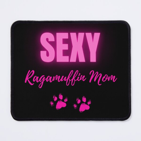 Item preview, Sexy Ragamuffin Mom – Bold Neon Pink Cat Paw Print Design designed and sold by Fredster1966.