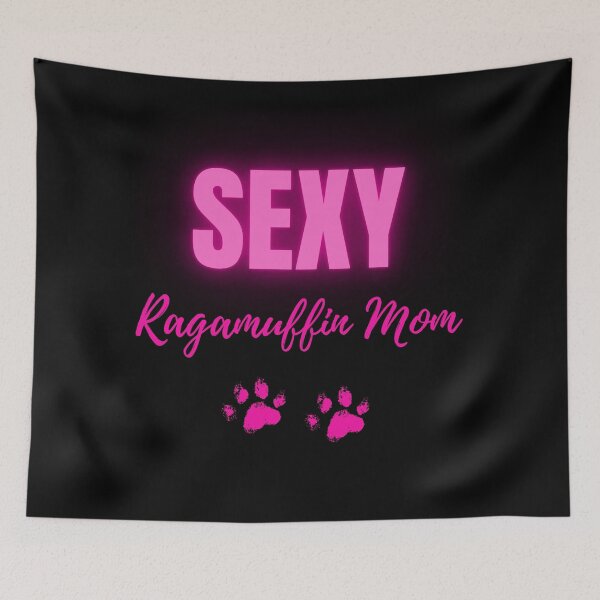 Item preview, Sexy Ragamuffin Mom – Bold Neon Pink Cat Paw Print Design designed and sold by Fredster1966.