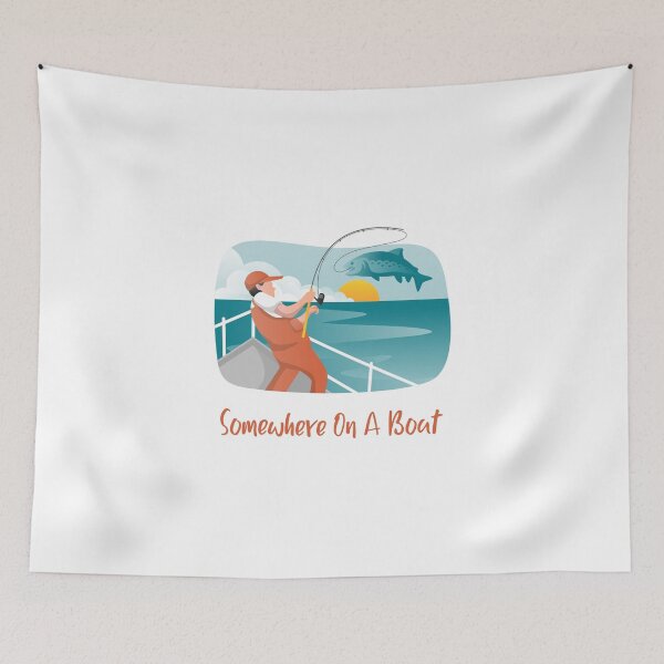 Item preview, Somewhere On A Boat Fishing Humor designed and sold by SkiesOfBlue5150.