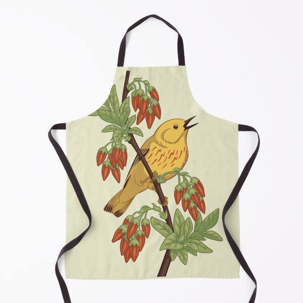 Item preview, Yellow Warbler with Black Huckleberry Blossoms designed and sold by JadaFitch.