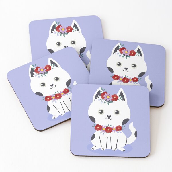 Item preview, Flat Design Spring Love Illustration with Black and White Cat wearing and Flowers Decoration designed and sold by AlginaPugachova.