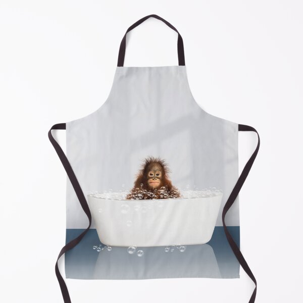 Item preview, Baby Monkey in Modern Bathtub Blue Print, Baby Monkey Bathing, Animals in Bathtub Art by Synplus designed and sold by synplus.