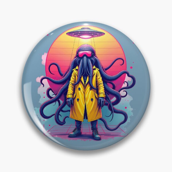 Item preview, Vibrant UFO 1980s Artwork: Cthulhu Alien Encounter designed and sold by RetroTraveller.
