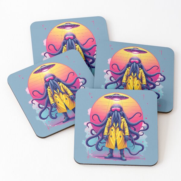 Item preview, Vibrant UFO 1980s Artwork: Cthulhu Alien Encounter designed and sold by RetroTraveller.