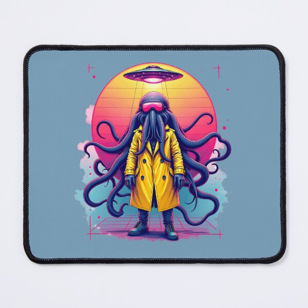 Item preview, Vibrant UFO 1980s Artwork: Cthulhu Alien Encounter designed and sold by RetroTraveller.