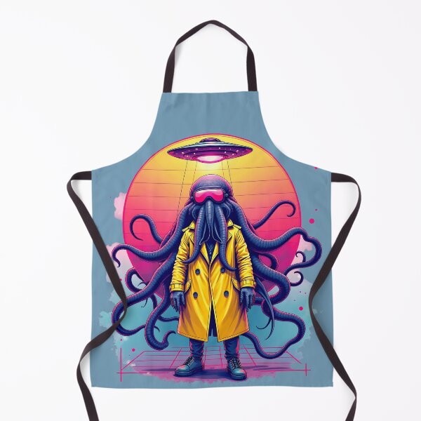 Item preview, Vibrant UFO 1980s Artwork: Cthulhu Alien Encounter designed and sold by RetroTraveller.