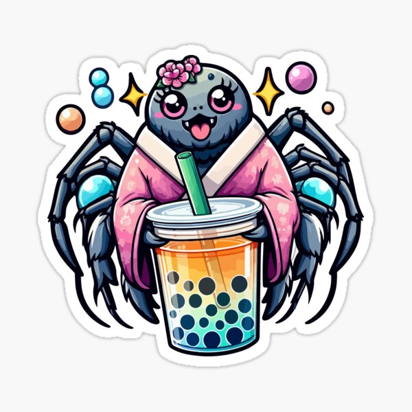 Item preview, Spider Bubble Boba Tea Anime Cute Kawaii designed and sold by Artistoos.
