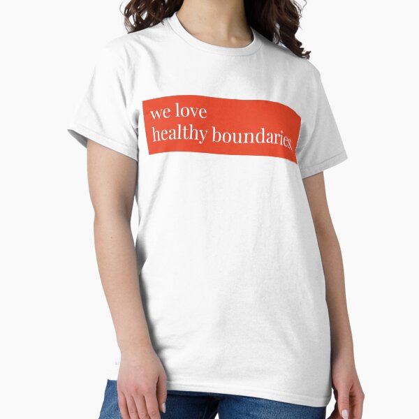 Item preview, we love healthy boundaries (poppy orange)  designed and sold by melanders007.