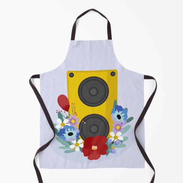Artikelvorschau, Flache Design-Illustration mit Stereo-Lautsprechern für Musik und Blumen entworfen und verkauft von AlginaPugachova.