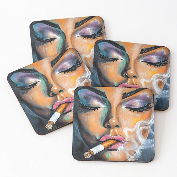Item preview, Embrace Serenity - Bold Expression and Cigar Smoke in Vibrant Colors designed and sold by OlfactoART Studio.