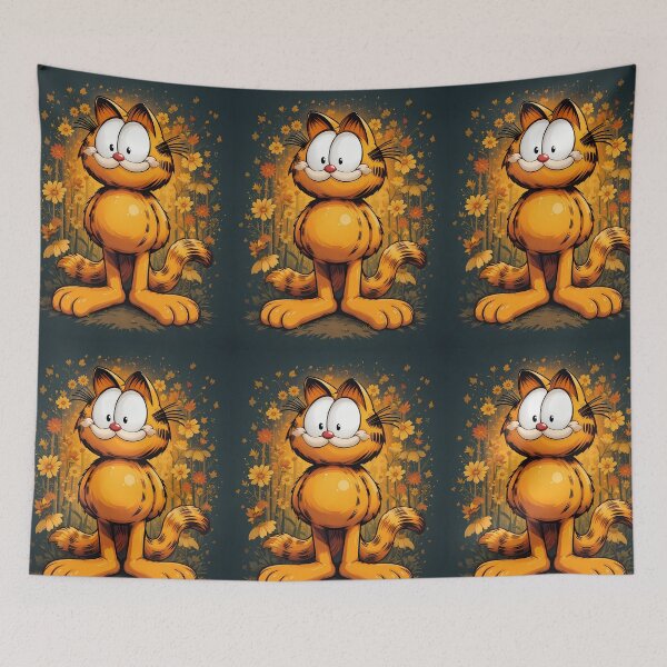 Item preview, Flowers Garfield Whimsical Art Comic Funny Pop designed and sold by ART ATTACK ZONE.