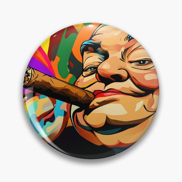 Artikelvorschau, Winston Churchill in Bewegung – Kräftige Farben und abstrakte Energie mit einer ikonischen Zigarre entworfen und verkauft von OlfactoART Studio.