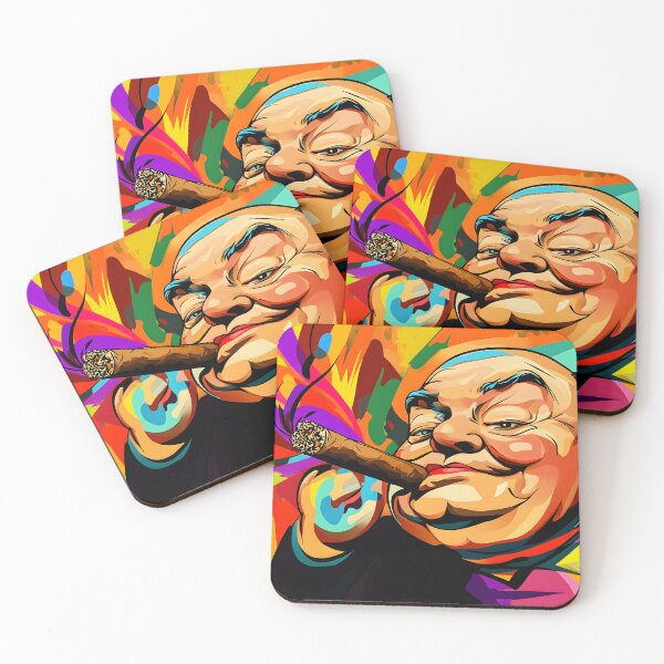 Item preview, Winston Churchill in Motion - Bold Colors and Abstract Energy with Iconic Cigar designed and sold by OlfactoART Studio.