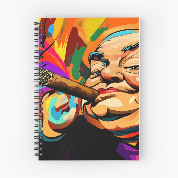Item preview, Winston Churchill in Motion - Bold Colors and Abstract Energy with Iconic Cigar designed and sold by OlfactoART Studio.