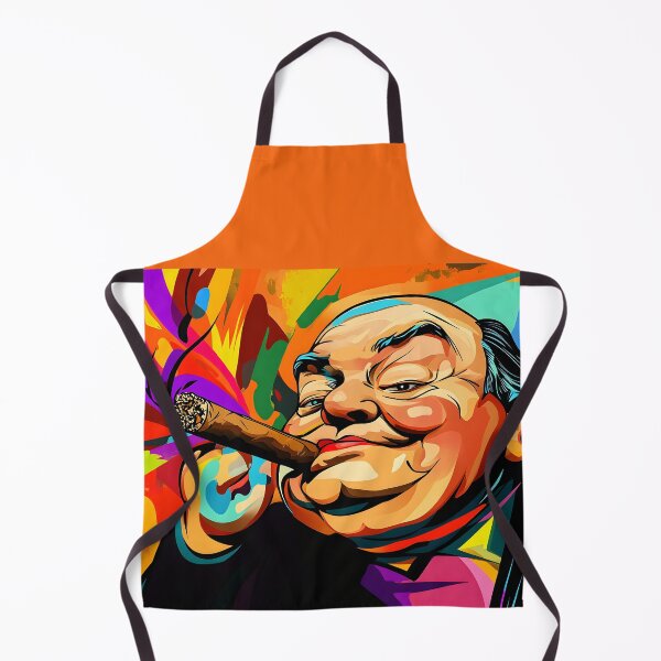 Item preview, Winston Churchill in Motion - Bold Colors and Abstract Energy with Iconic Cigar designed and sold by OlfactoART Studio.