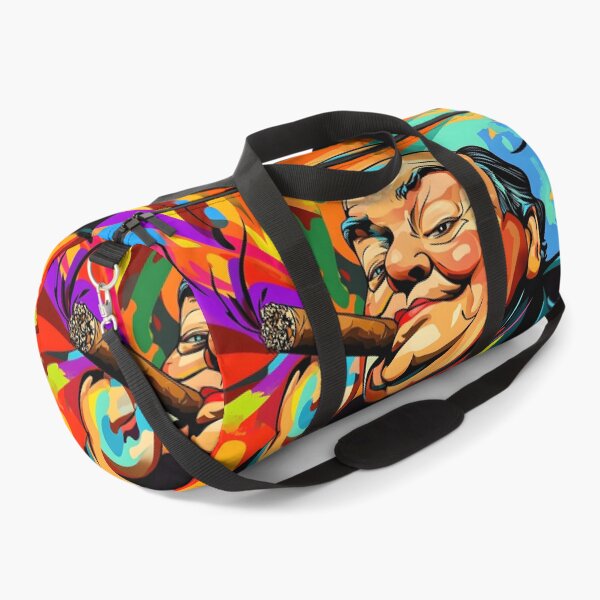 Item preview, Winston Churchill in Motion - Bold Colors and Abstract Energy with Iconic Cigar designed and sold by OlfactoART Studio.