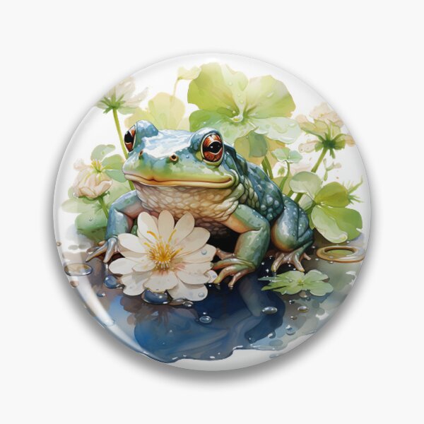Item preview, Watercolor Frog on Lily Pad Art designed and sold by SellingWSarah17.