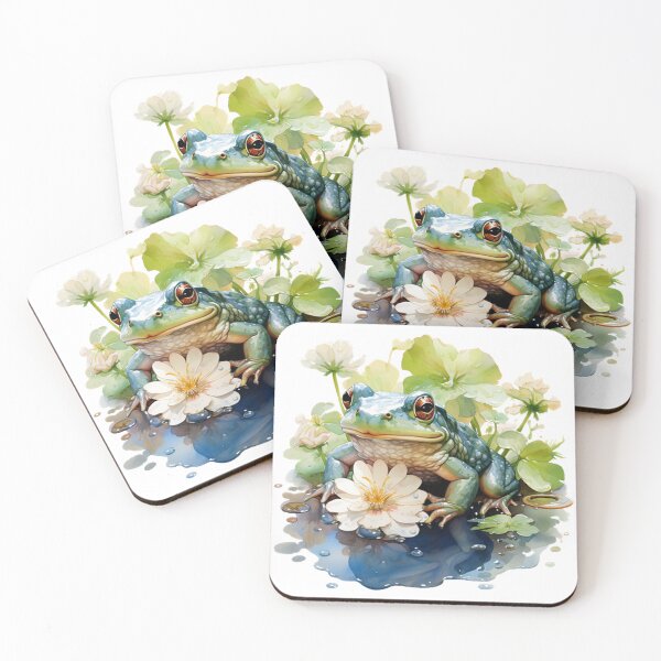 Item preview, Watercolor Frog on Lily Pad Art designed and sold by SellingWSarah17.