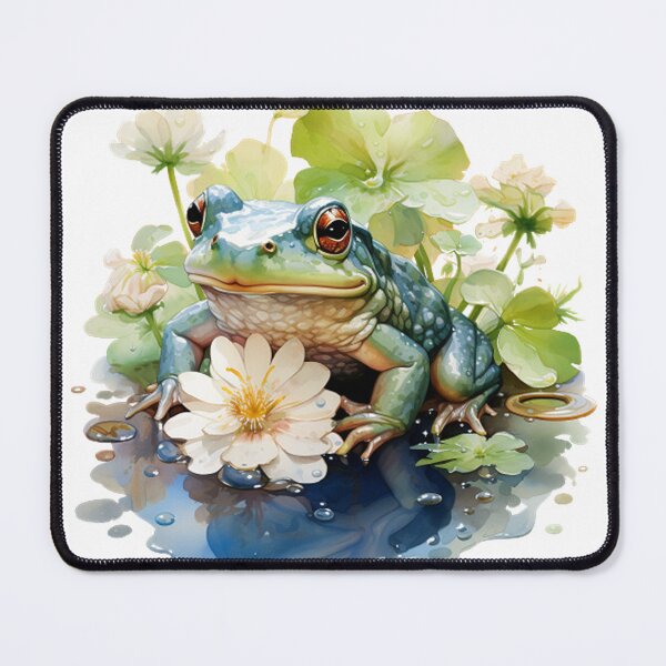Item preview, Watercolor Frog on Lily Pad Art designed and sold by SellingWSarah17.
