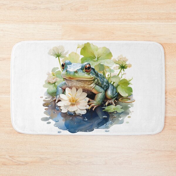 Item preview, Watercolor Frog on Lily Pad Art designed and sold by SellingWSarah17.