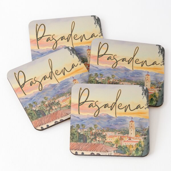 Item preview, Pasadena California Watercolor Sunset Art designed and sold by TuncGK.